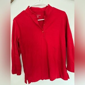 Red Quarter 3/4 Sleeve Shirt
